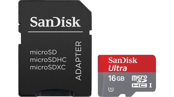 SanDisk ultra micro-SDHC 16GB mit Adapter